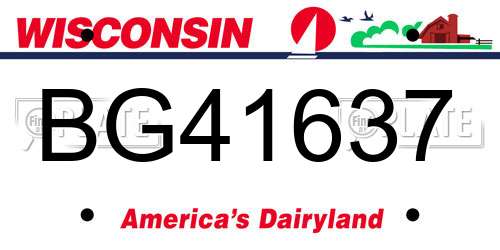 BG41637 Wisconsin License Plate