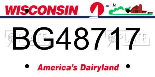 BG48717 Wisconsin License Plate