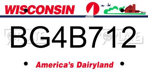 BG4B712 Wisconsin License Plate