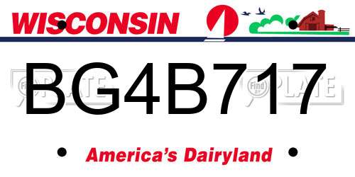 BG4B717 Wisconsin License Plate
