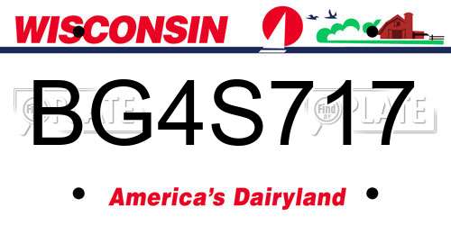 BG4S717 Wisconsin License Plate