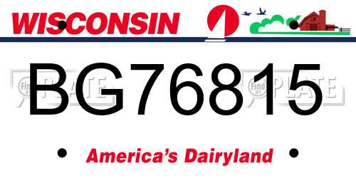 BG76815 Wisconsin License Plate