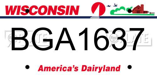 BGA1637 Wisconsin License Plate