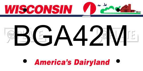 BGA42M Wisconsin License Plate
