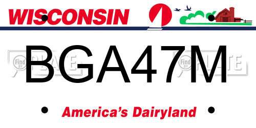 BGA47M Wisconsin License Plate