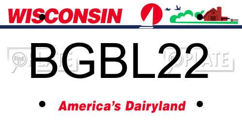BGBL22 Wisconsin License Plate