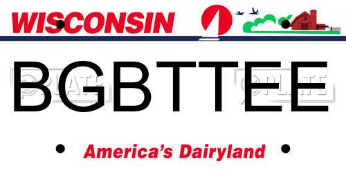 BGBTTEE Wisconsin License Plate