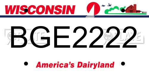 BGE2222 Wisconsin License Plate