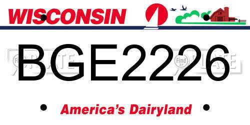 BGE2226 Wisconsin License Plate