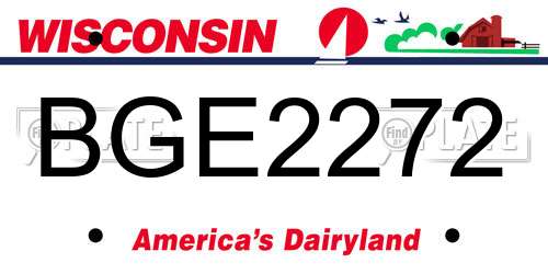 BGE2272 Wisconsin License Plate