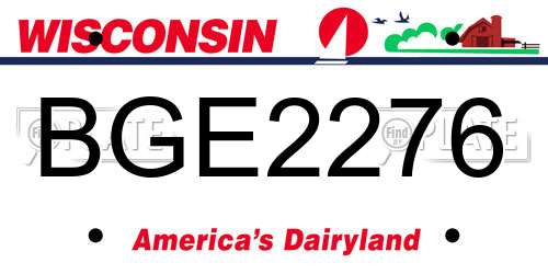 BGE2276 Wisconsin License Plate