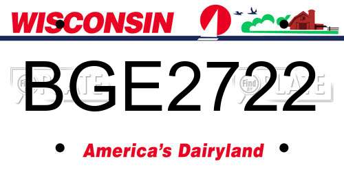 BGE2722 Wisconsin License Plate