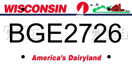BGE2726 Wisconsin License Plate
