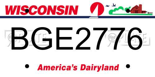 BGE2776 Wisconsin License Plate