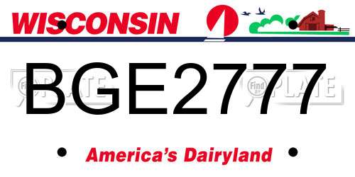 BGE2777 Wisconsin License Plate