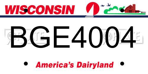 BGE4004 Wisconsin License Plate