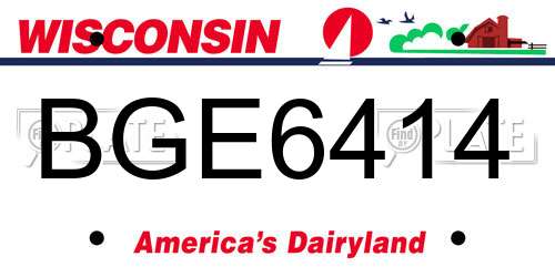BGE6414 Wisconsin License Plate