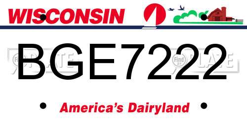 BGE7222 Wisconsin License Plate