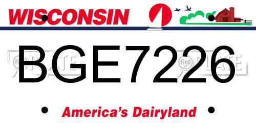 BGE7226 Wisconsin License Plate
