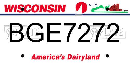 BGE7272 Wisconsin License Plate