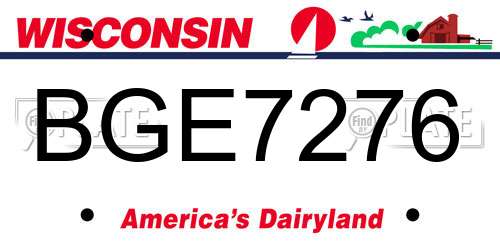 BGE7276 Wisconsin License Plate