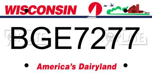 BGE7277 Wisconsin License Plate