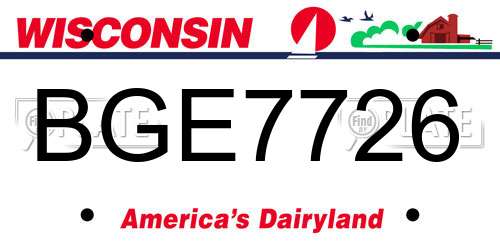 BGE7726 Wisconsin License Plate