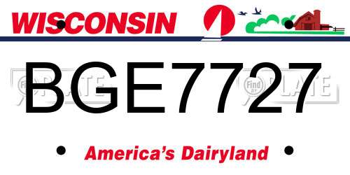 BGE7727 Wisconsin License Plate