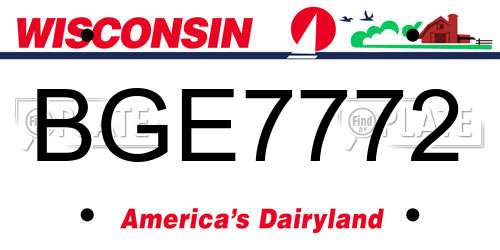 BGE7772 Wisconsin License Plate