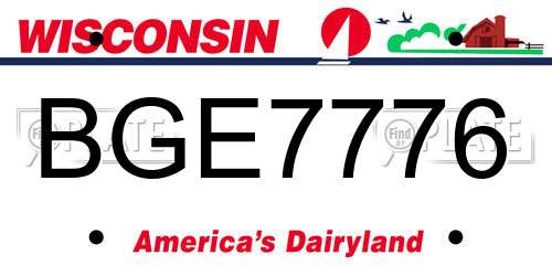 BGE7776 Wisconsin License Plate