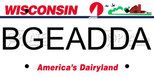 BGEADDA Wisconsin License Plate