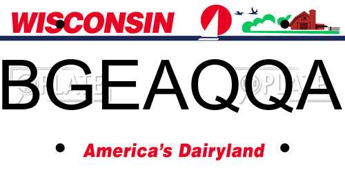 BGEAQQA Wisconsin License Plate