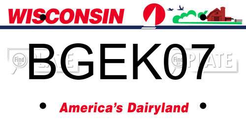 BGEK07 Wisconsin License Plate