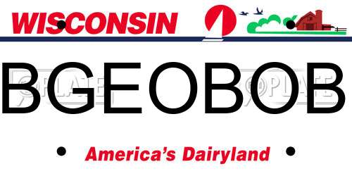 BGEOBOB Wisconsin License Plate