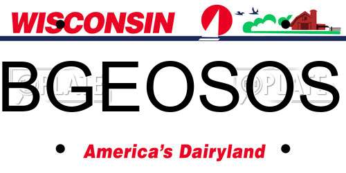BGEOSOS Wisconsin License Plate