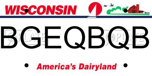 BGEQBQB Wisconsin License Plate