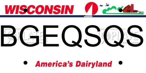 BGEQSQS Wisconsin License Plate