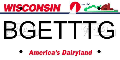 BGETTTG Wisconsin License Plate