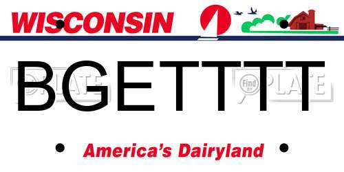 BGETTTT Wisconsin License Plate