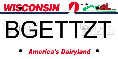 BGETTZT Wisconsin License Plate