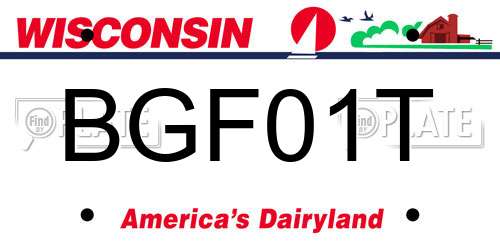 BGF01T Wisconsin License Plate