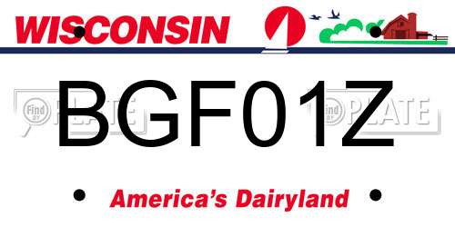 BGF01Z Wisconsin License Plate