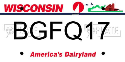 BGFQ17 Wisconsin License Plate