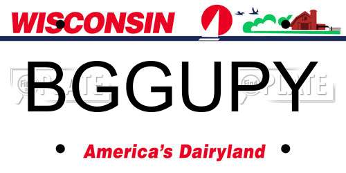 BGGUPY Wisconsin License Plate
