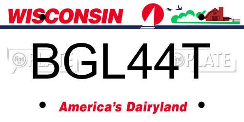 BGL44T Wisconsin License Plate
