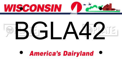 BGLA42 Wisconsin License Plate