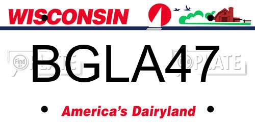 BGLA47 Wisconsin License Plate