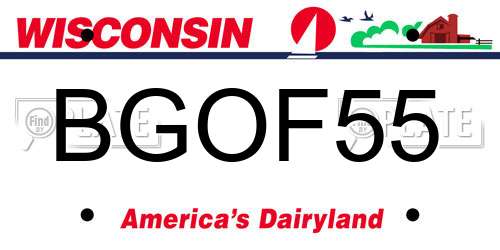 BGOF55 Wisconsin License Plate