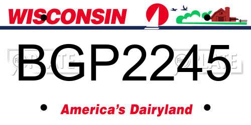 BGP2245 Wisconsin License Plate