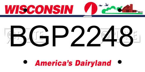 BGP2248 Wisconsin License Plate